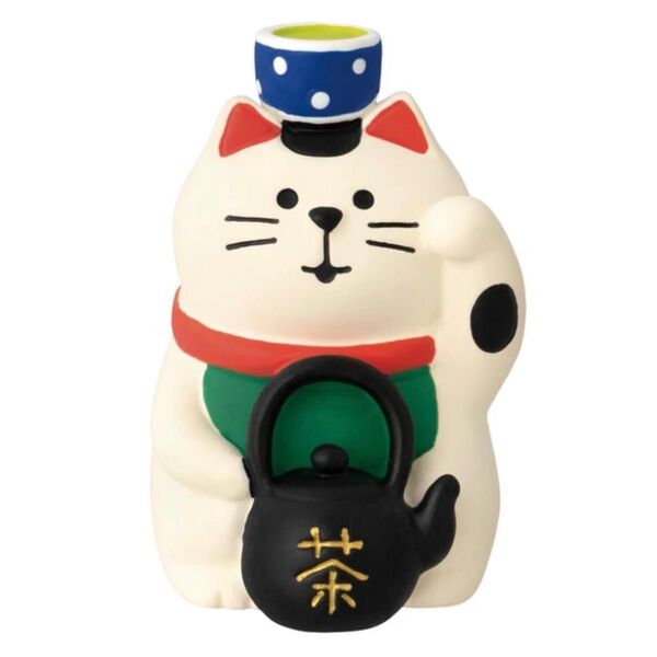 新品未使用 デコレ コンコンブル お茶屋の招き猫 ねこ ネコ 置物 かわいい 招きねこ まねきねこ インテリア