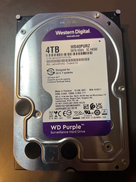 Western Digital WD40PURZ 4TB HDD