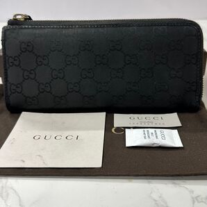 新品同様! グッチ GUCCI 財布 長財布 GGキャンバス L字ファスナー