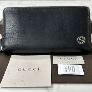 新品同様! グッチ GUCCI 財布 長財布 シェリーライン ラウンドファスナー
