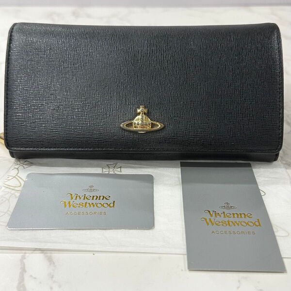 新品同様! ヴィヴィアンウエストウッド Vivienne Westwood 財布 二つ折り 長財布 オーブ
