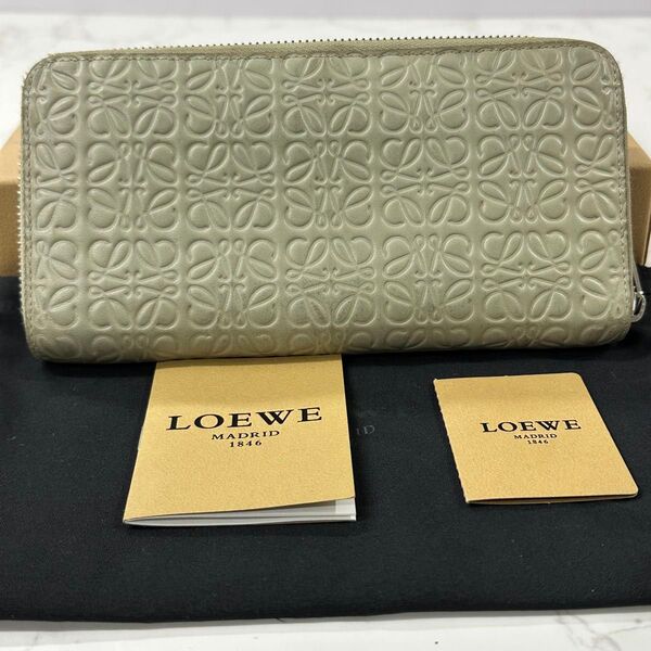 新品同様! ロエベ LOEWE 財布 長財布 アナグラム ラウンドファスナー