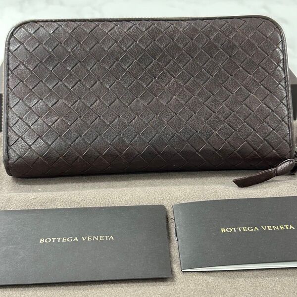 新品同様! ボッテガヴェネタ BOTTEGA VENETA 財布 長財布 イントレチャート ラウンドファスナー