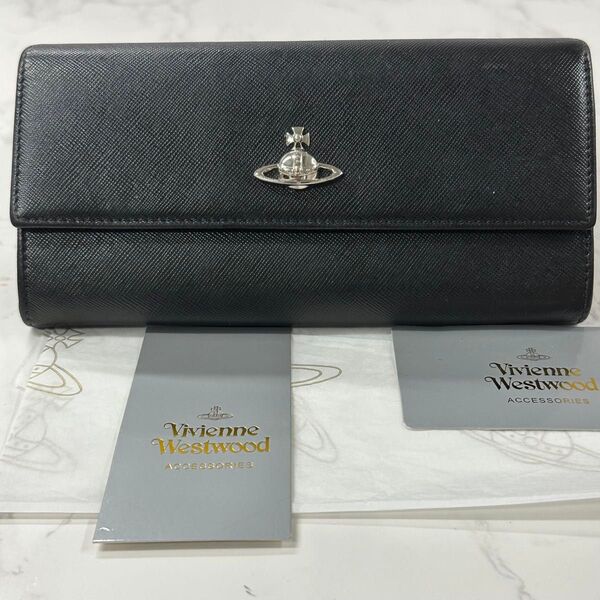 新品同様! ヴィヴィアンウエストウッド Vivienne Westwood 財布 二つ折り 長財布 オーブ