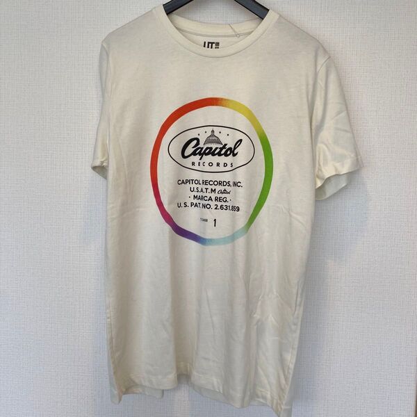 廃番 Uniqlo UT Tシャツ XL 白 Capitol Records 企業コラボ 半袖 プリント / 古着 USED 中古