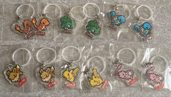 明治コーヒー ポケモン ポケットモンスター ノベルティ 非売品 アクリルキーホルダー 12個 新品 ピカチュウ ミュウ イーブイ