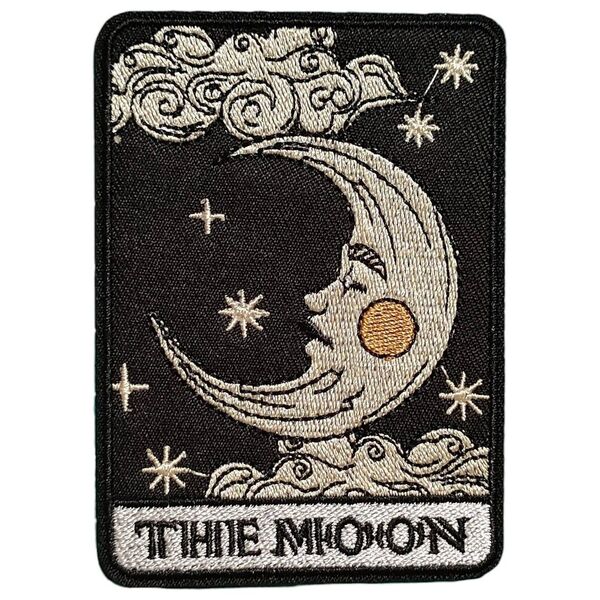 B-44【 アイロンワッペン 】 刺繍ワッペン アップリケ 月 三日月 ムーン MOON タロット tarot タロットカード