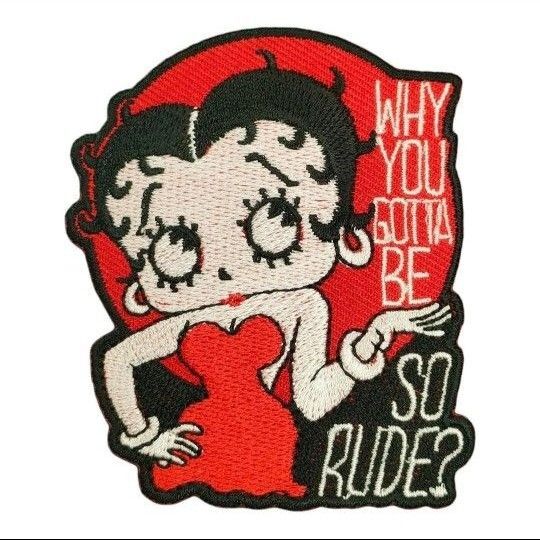 A-99【 アイロンワッペン 】 刺繍ワッペン アップリケ リメイク ベティちゃん ベティ Betty Boop ベティーブープ
