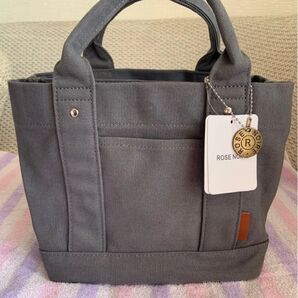 新品未使用 ミニトートバッグ 男女兼用 キャンバス 帆布 3つ仕切り 小さめ 軽量 おしゃれ 無地 大容量 ダークグレー