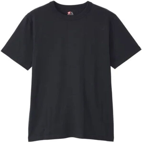 【未使用】Hanes ヘインズ 黒 クルーネックTシャツ Lサイズ USAコットン
