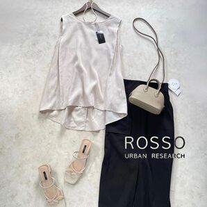 在庫1枚のみ新品!アーバンリサーチロッソROSSOリネン混ショルダータックノースリーブブラウス