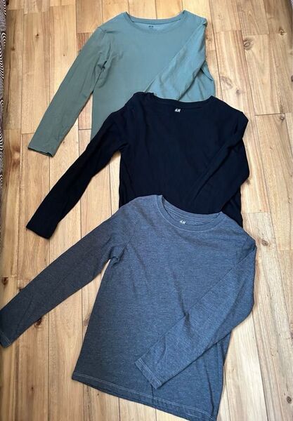 美品 H&M 長袖Tシャツ 3枚セット 140cm used