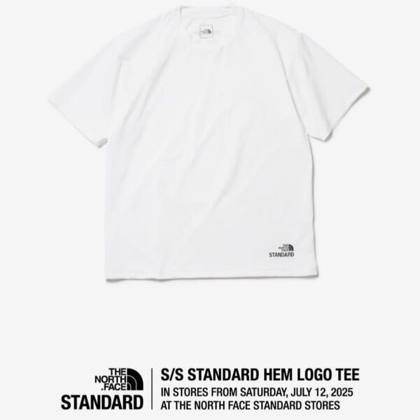 白M the north face S/S STANDARD hem logo tee ノースフェイス Tシャツ 2025 新品