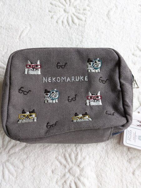【新品未使用】猫 コスメ ポーチ くすぐるジャパン ネコまるけ 化粧ポーチ 小物入れ