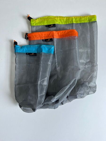 LUCK STONE ウルトラライト メッシュ スタッフバッグ 3点セット 新品 S M L UL 収納袋 アウトドア ハイキング