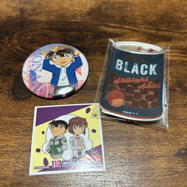 名探偵コナン 缶バッジ ステッカー 赤井秀一 江戸川コナン 灰原哀