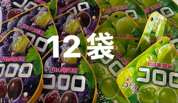 UHA味覚糖 コロロ シャインマスカット 巨峰 ぶどう グミ 12袋セット お菓子