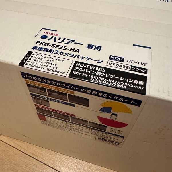 新品!アルパイン ハリアー60系後期(3カメラパッケージ(フロント グリル取付/サイド/リアカメラ黒/インターフェースBOX)