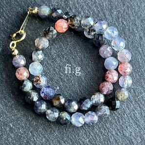 【1点のみ】14kgf k14gf アイオライトサンストーン 華奢ブレスレット