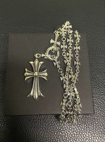 《美品》希少 数ある限り クロスチェーン ネックレス クロスペンダント チェーン シルバー925 silver 刻印