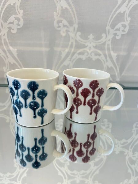 【アラビア bysantti ビサンティ マグ レッド+ブルー 2個セット】※購入前にコメントをお願いします。