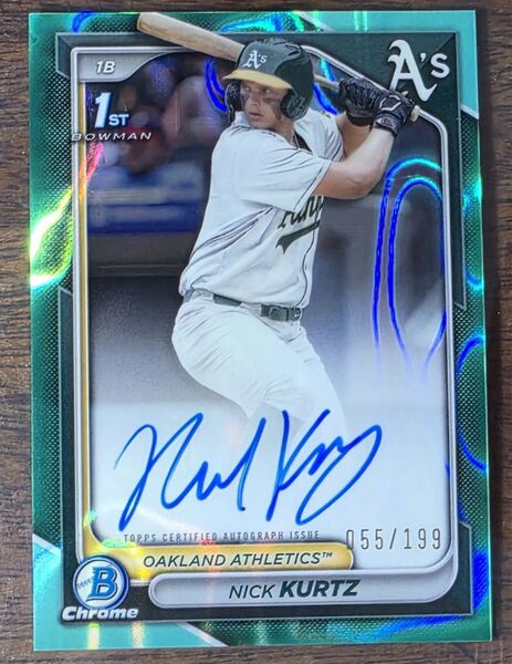 Topps NICK KURTZ Bowman Chrome 1st アクアウェーブリフラクター ニックカーツ MLB