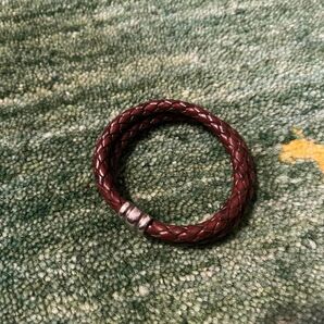 RL ラルフローレン ブレスレット シルバー レザー 編み込み