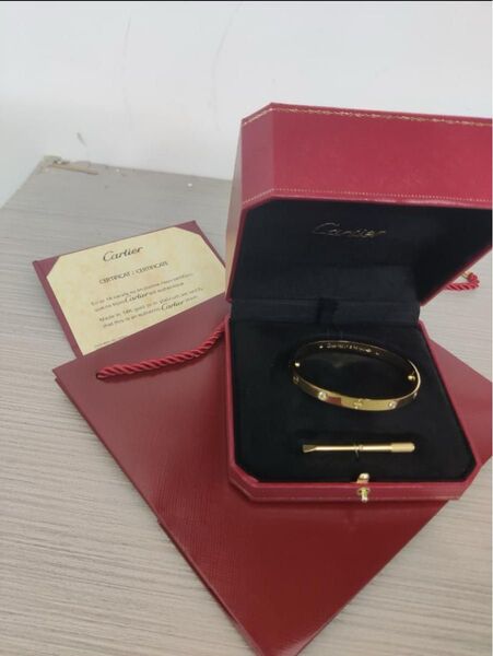 Cartier カルティエブレスレットジュストアンクルホワイトゴールド #17 K18YGカルティエ ブレスレット