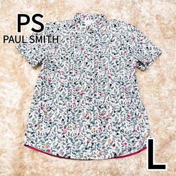PS Paul Smith◆シャツ◆唐草◆蔦 ツタ◆リーフ◆総柄◆半袖◆40 L