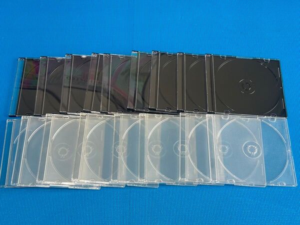 CD DVD Blu-ray ケース 5mm 黒 白 合計17枚 空 CDケース 収納