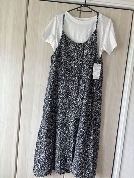 半袖 Tシャツ キャミソールワンピース 大きいサイズ LLサイズ 花柄