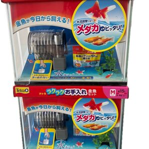 【2個セット】テトラ ラクラクお手入れ金魚セットM 新品未開封 約15L 金魚 メダカ フィルター調整剤エサ人工水草付き 未使用