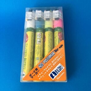 ZIG ボード用マーカー 蛍光カラー 4色セット ポスターマン 未使用未開封 ウェットワイプ