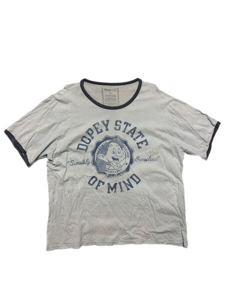 tw68 Disney 白雪姫 リンガーTシャツ US古着 アメカジ 半袖プリントTシャツ ディズニーオフィシャル フェード