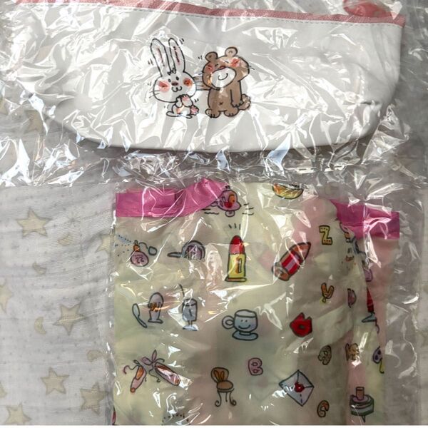 新品 水森亜土 ガチャ ペンケース エコバッグ セット カプセルトイ レトロ 昭和 動物