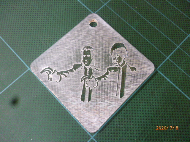 Self-made laser engraved acrylic key chain Banksy Pulp Banana Approx. 67 x 67 mm (5 x 5 cm) Nekopos available Nationwide ¥400 New [Q-015], miscellaneous goods, key ring, handmade