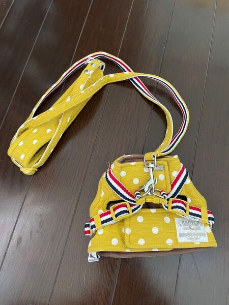 RADICA ラディカ犬用ハーネス リードセット ドット柄 イエローS