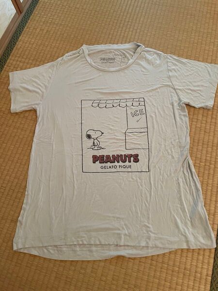 ジェラートピケ PEANUTSスヌーピーコラボTシャツ ミントレディース