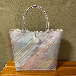 帯リメイクバッグ パステルカラー ハンドメイド 袋帯リメイク ハンドメイドトートバッグ