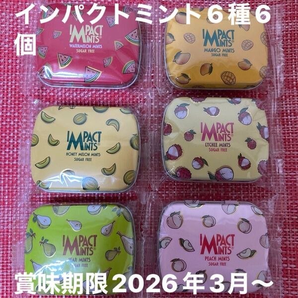☆インパクトミント☆6種6個おまとめ売り☆賞味期限2026年3月以降☆タブレット菓子☆