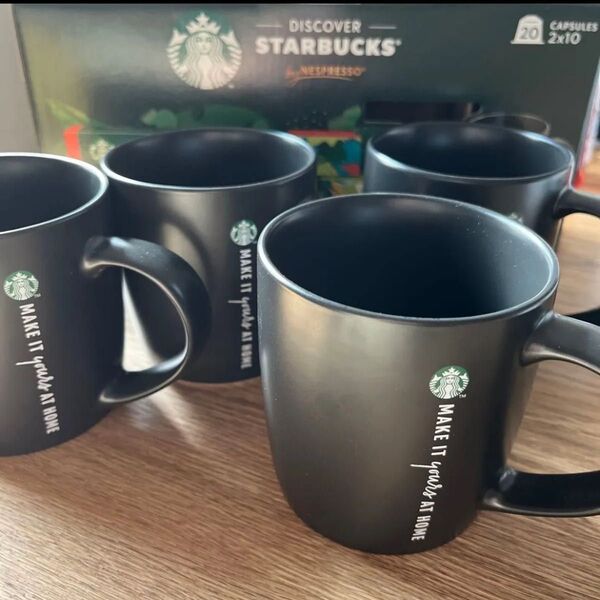 4個 新品 スターバックス STARBUCKS マグカップ 陶器製 スタバ