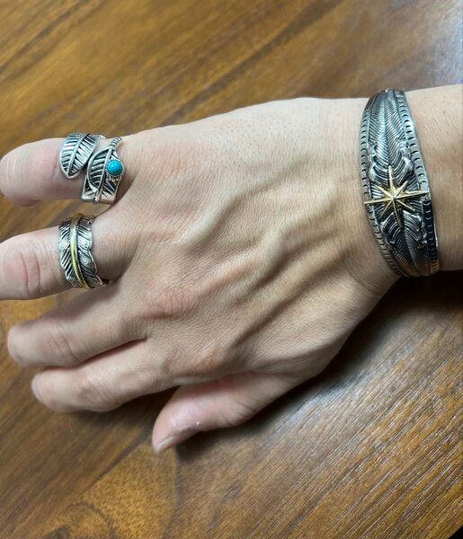 インディアンジュエリー ターコイズ フェザー リング ブレスレット 人気 アメカジ ハワイアン キムタク