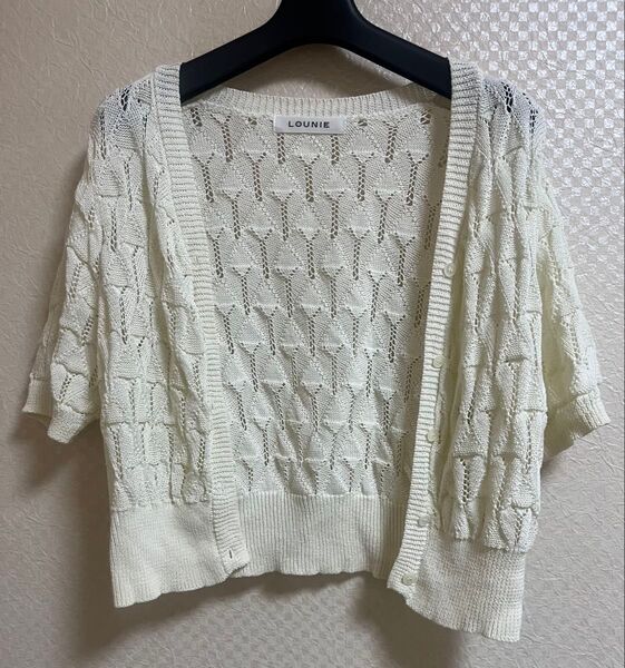ルーニー 半袖カーディガン フリーサイズ ホワイト系 LOUNIE