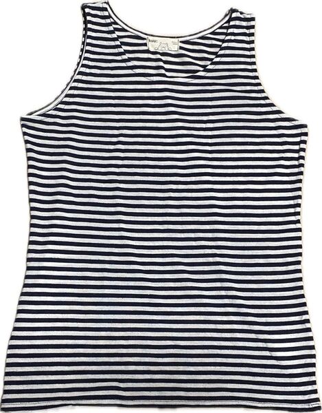 タンクトップ ボーダータンクトップ ノースリーブ Tシャツ ストライプ チェック Mサイズ レディース チェック柄 グレー