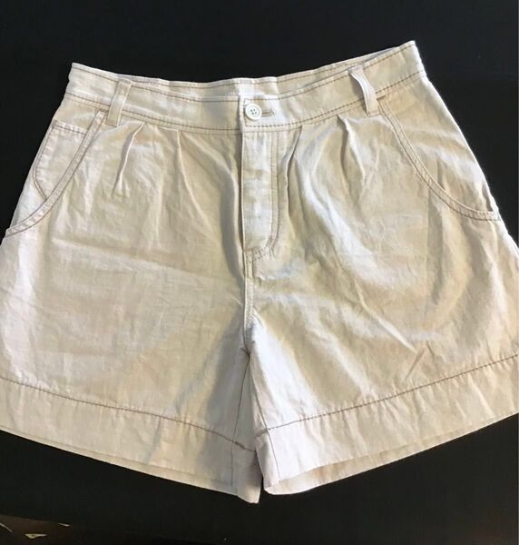 パンツ ショートパンツ ハーフパンツ 短パン ボトムス ベージュ レディース ジュニア服 綿 麻 No.83