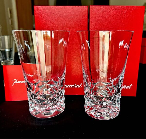Baccarat バカラ ブラーバ ハイボール タンブラー ロックグラス 2客 中古美品 純正箱 赤い冊子 セット