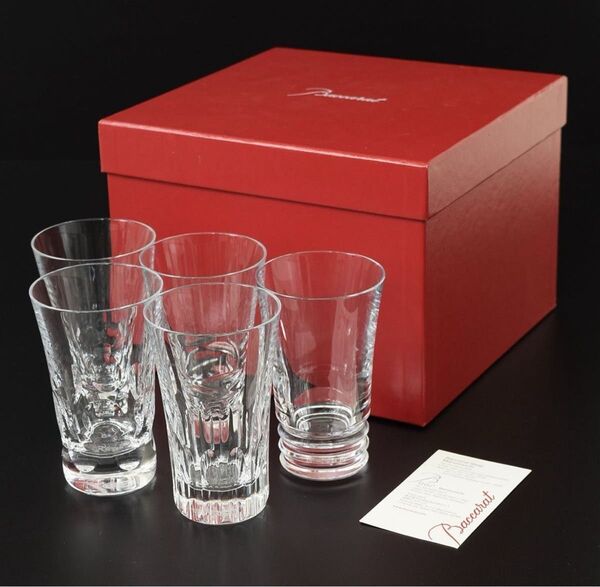 新品未使用 Baccarat バカラ グラス ジャパン ロンググラス クリスタル コップ 5個セット 純正箱 赤い冊子