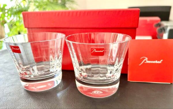 Baccarat ミルニュイ ペア ロックグラス バカラ ベガ タンブラー 2個 純正箱 赤い冊子 セット フランス クリスタル