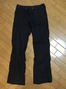 良品【Eddie Bauer/エディーバウアー】リネンパンツ/0★麻★ネイビー★レディース★USED