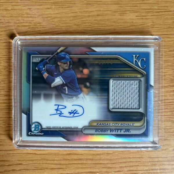 75枚限定 ボビーウィットJr. 直筆サイン 2024 topps bowman chrome MLB 68/75 オートレリック